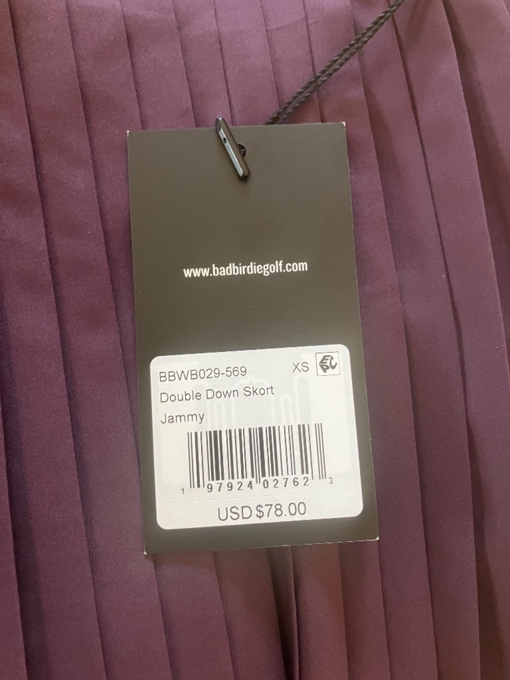 Bad Birdie Women's 16" Double Down Golf Skort Size XS Jammy Color NWT - Picture 5 of 9